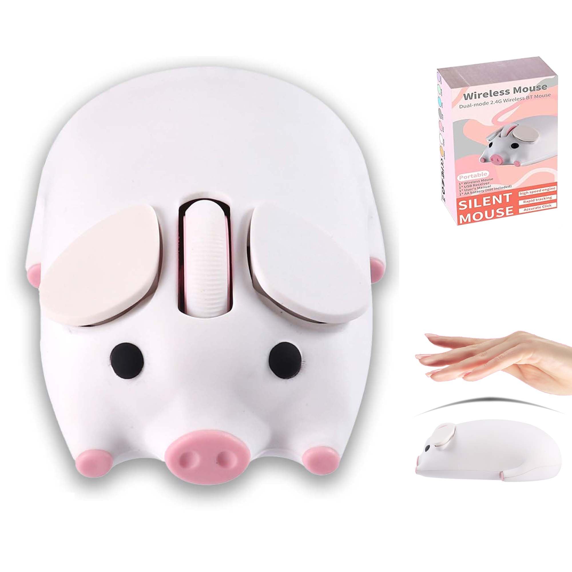 Amazon.com: Wireless Bluetooth Mouse, Cute Animal Pig Shape, Dual